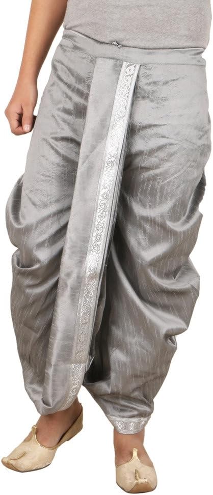 LARWA solid men's ethnic dhoti Silver Special for Diwali