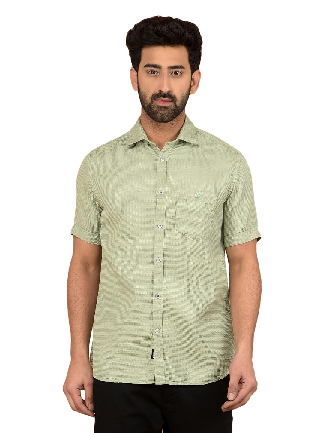 Crimsoune Club Men's Green 100% Cotton Shirt-picture-14