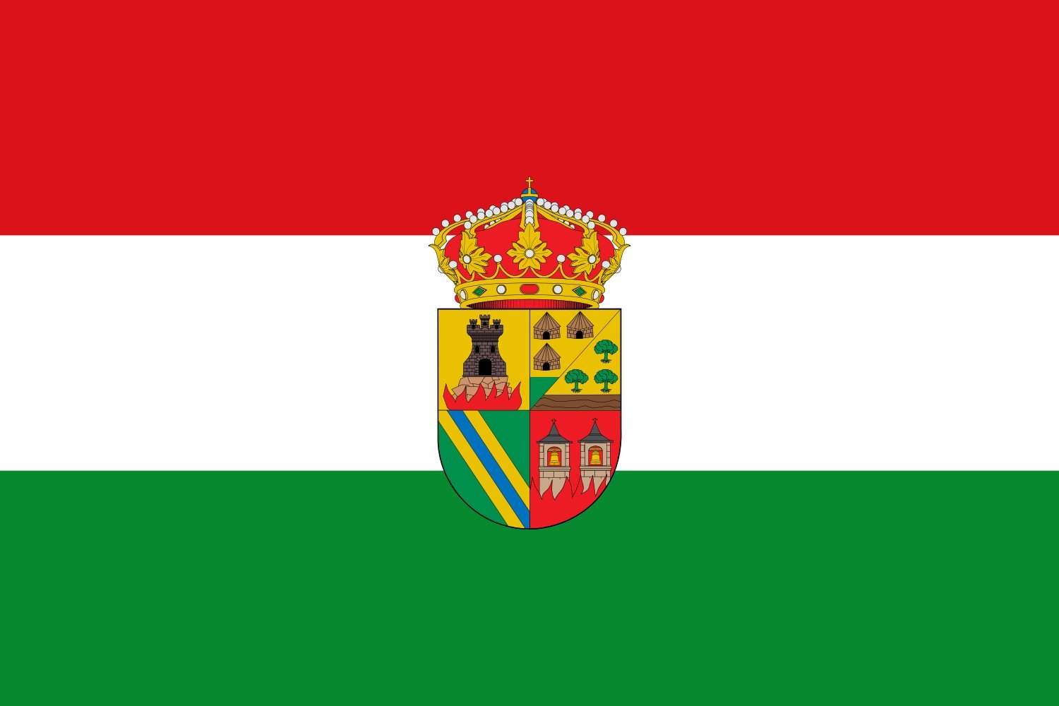 Drapeau de Calera y Chozas grand format aux finitions de haute qualité