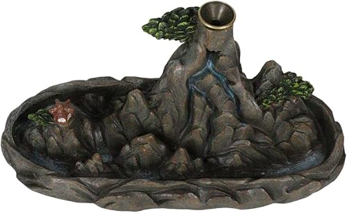 Miniatura 7 de Ebros Gift Feng Shui Zen Tranquilidad Escena de cordillera rocosa con Pagoda budista asiática Torre del templo con árboles y vegetaciones Humo