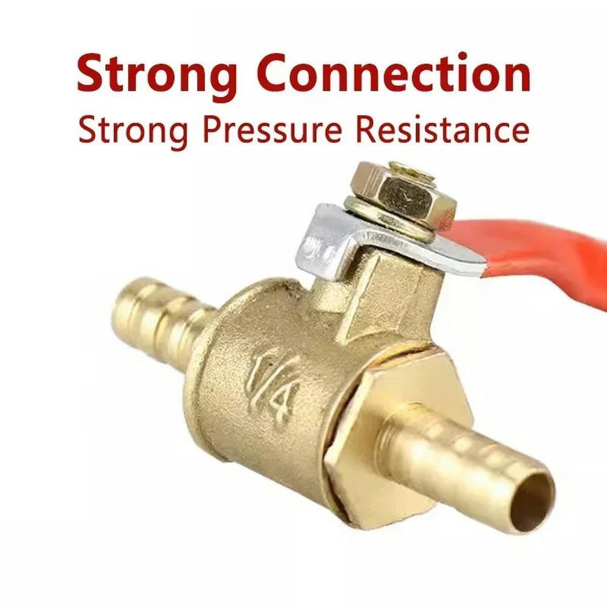 Válvula de bola de latón en línea con conector neumático, púa reductora de manguera para agua, aceite, aire, gas, línea de combustible, tubo de cierre, diámetro exterior de 12 mm, 200 unidades