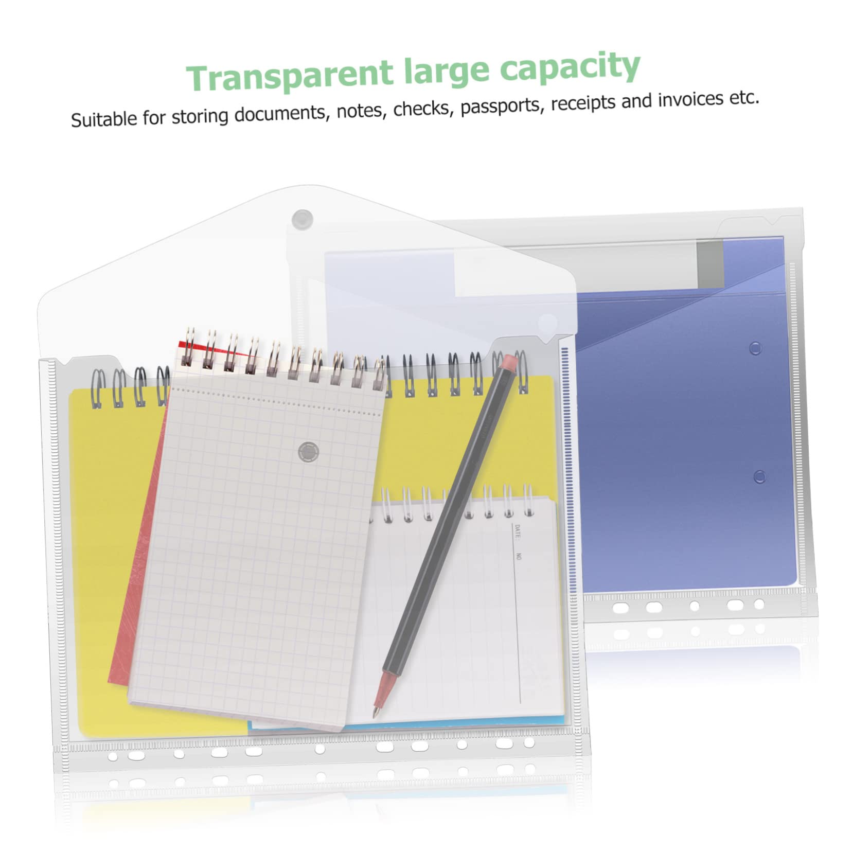20 Pièces Pochettes Transparentes PP Plastique pour Classeur A4
