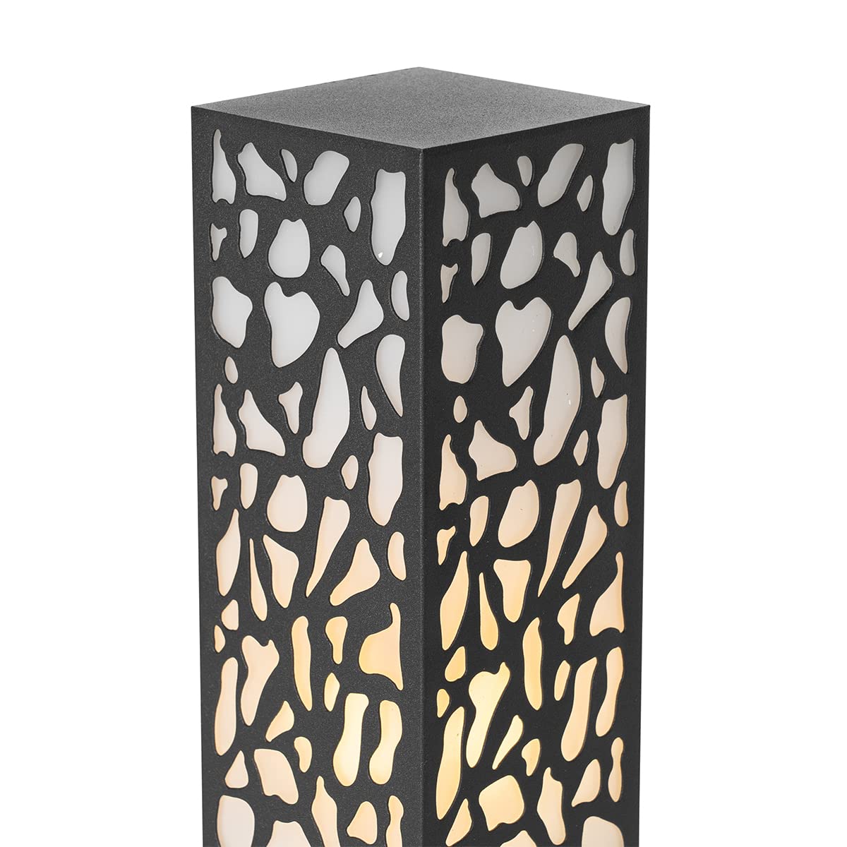 Qazqa Modern außen Pollerleuchte, Wegeleuchte, Pollerlampe für den Garten - Nicole - Schwarz, max. 40W, Geeignet für LED, 40cm, IP44