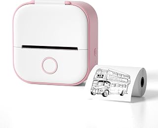 Mini Pocket Printer, New Upgrade Fast Printing Portable Mini Thermal Printer, Wireless Bluetooth Photo Printer Portable Sticker Printer DIY Scrapbook,Pink