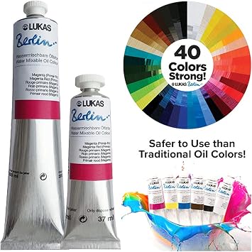 Lukas Berlin Artist Water Mixable Oil Paint Colors, Portrait Set