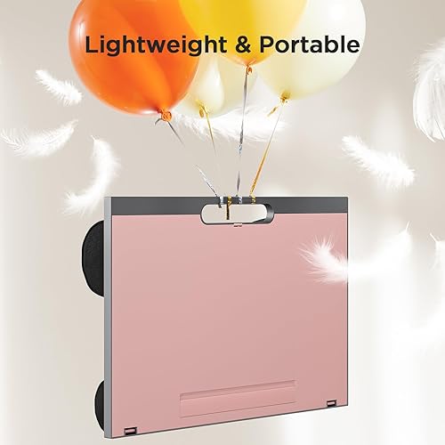 Vista 21 de Huanuo - Escritorio ajustable con 8 ángulos ajustables y cojines dobles para computadora portátil, mesa de trabajo, tabla de escribir y escritorio