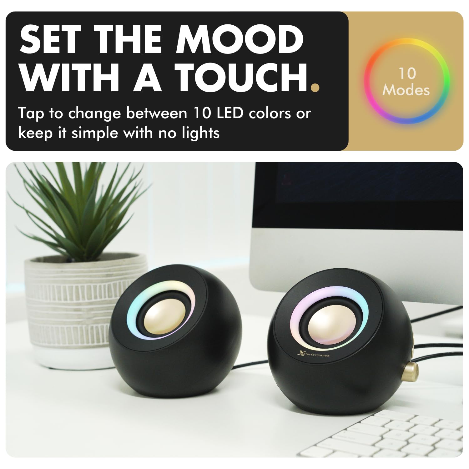 X9 Altoparlanti per computer desktop con 2 unità, altoparlante USB con luce RGB, altoparlanti Bluetooth da tavolo, connessione tripla modalità Aux USB Plug & Play, altoparlanti per PC, per desktop