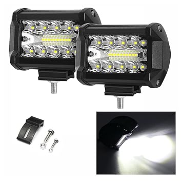 Miwings FL-24 Original 18 Led Fog Light 1 Year Warranty Waterproof, Bar Light Universal For Motorcycle, Bike, Scooty For Off-Roading With On/Off Switch DC 12V 36W (Pack of 2)