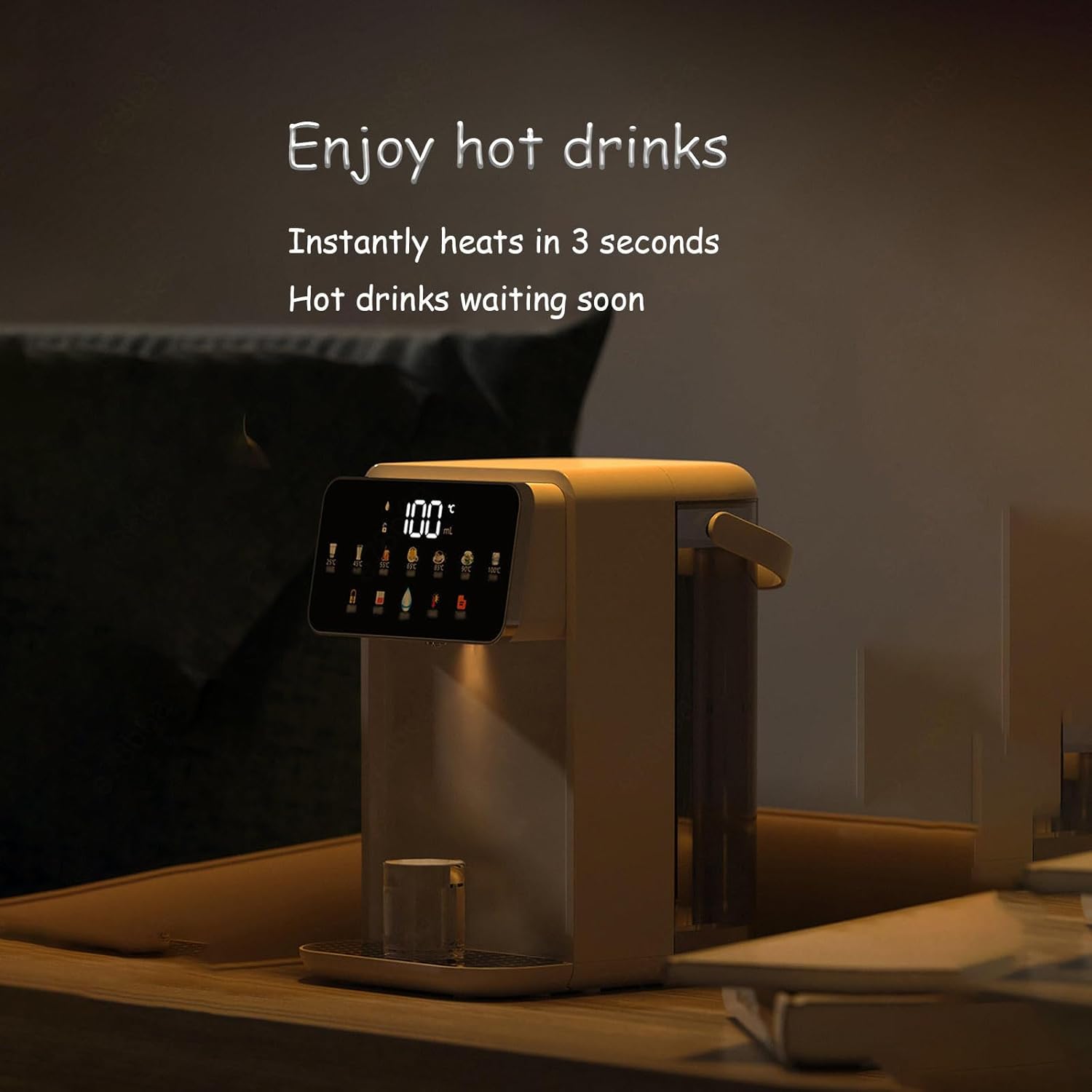 2000W 浄水型ウォーターサーバー, 3秒瞬間熱湯 ウォーターサーバー 水道水, タッチスクリーン 冷水機, 安全設計 湯沸かし