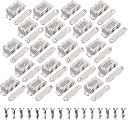 JQK - Paquete de 2 seguros magnéticos para puerta de gabinete, acero inoxidable, imán fuerte, 1.2mm de grosor, para muebles, modelo CC1-P