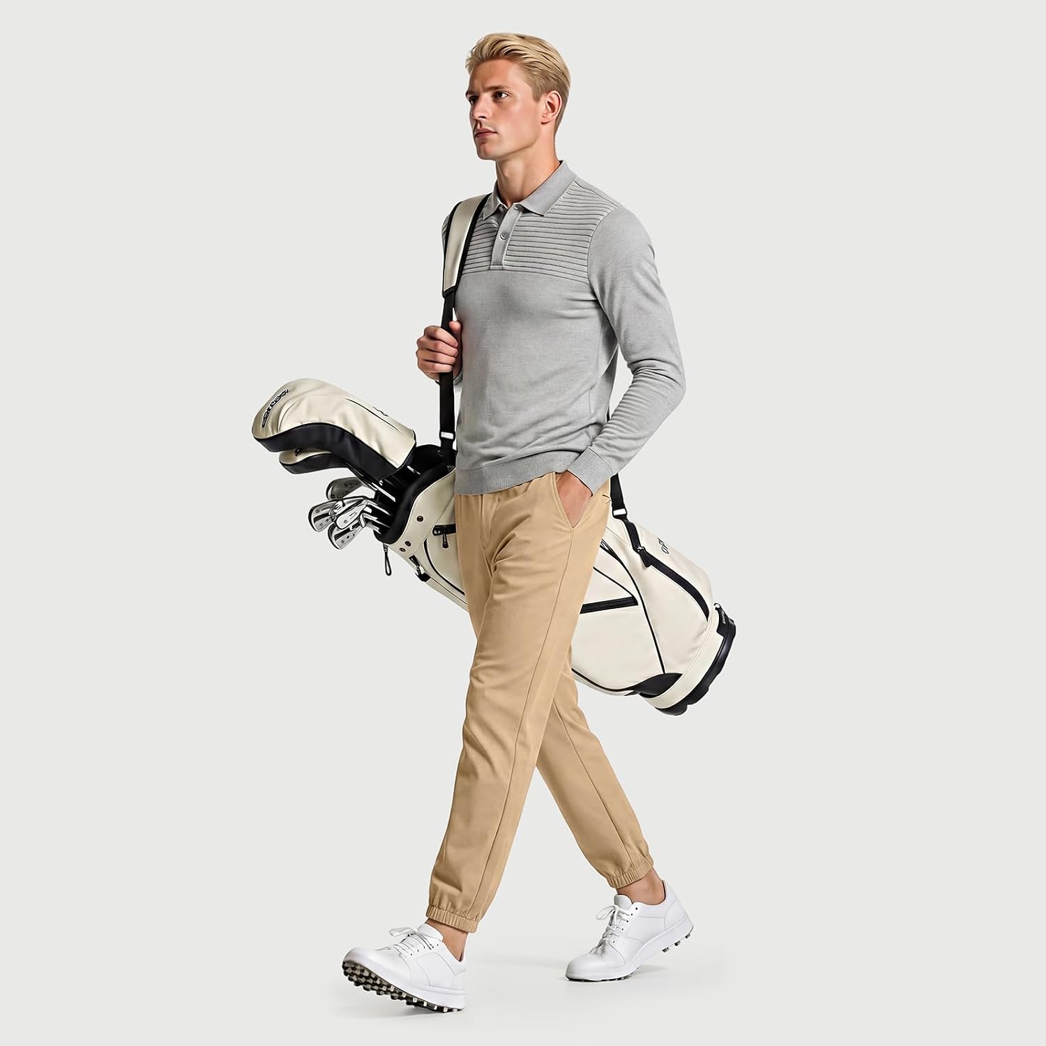 GINGTTO Mens Golf Pants Joggers Slim Fit Tapered Stretch Black 28in Inseam | Lightweight, 4 way Stretch, Athletic fit, Stretch waist, Zipper pockets, Versatile for golf, dress and casual occasions.