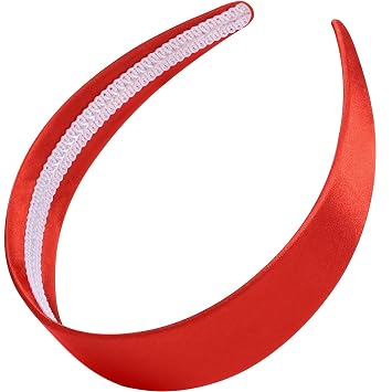 WantGor 1.6 Inch Wide Headbands Silk Satin Plain Headband for Women