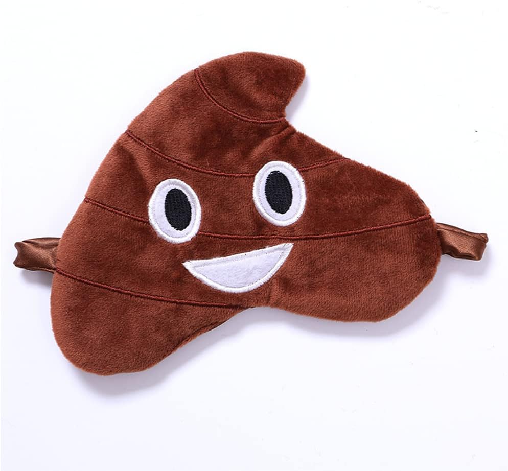 Novelty Funny Poop Emoji Sleep Eye Mask Light Blocking Soft Comfortable Night Eye Mask for Men Women, Eye Cover Aid Rest Blindfold, Eye Blinder for Travel/Sleeping/Shift Work
