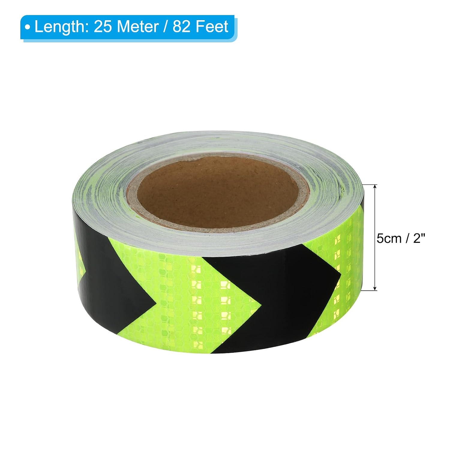 PATIKIL Reflective Tape, 2 Inch x 82 FT Waterproof Self Adhesive High Visibility Safety Warning Arrow Tape Outdoor Reflectors for Trucks Trailers Cars, Fluorescent Green Black