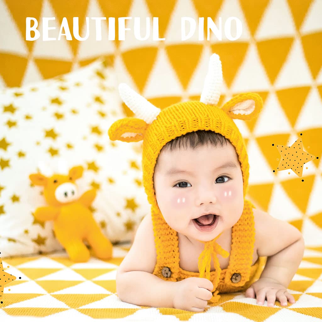 2 Pieces/Set Newborn Photography Yellow Cow Hat for Baby Photography Props for Baby Photography Baby