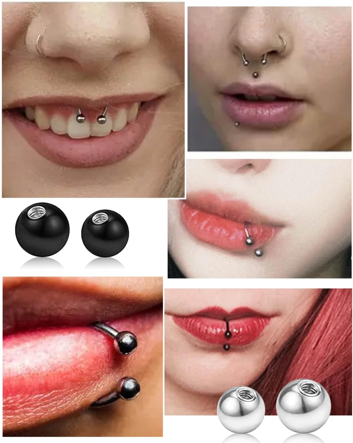 JELIEE 24Pcs 16G Replacement Piercing Balls Externally Threaded Surgical Steel Ball for Piercing Jewelry Industrial Barbell Tongue Nipple Navel Belly Piercing Jewelry Parts for Women Men(3mm 4mm)