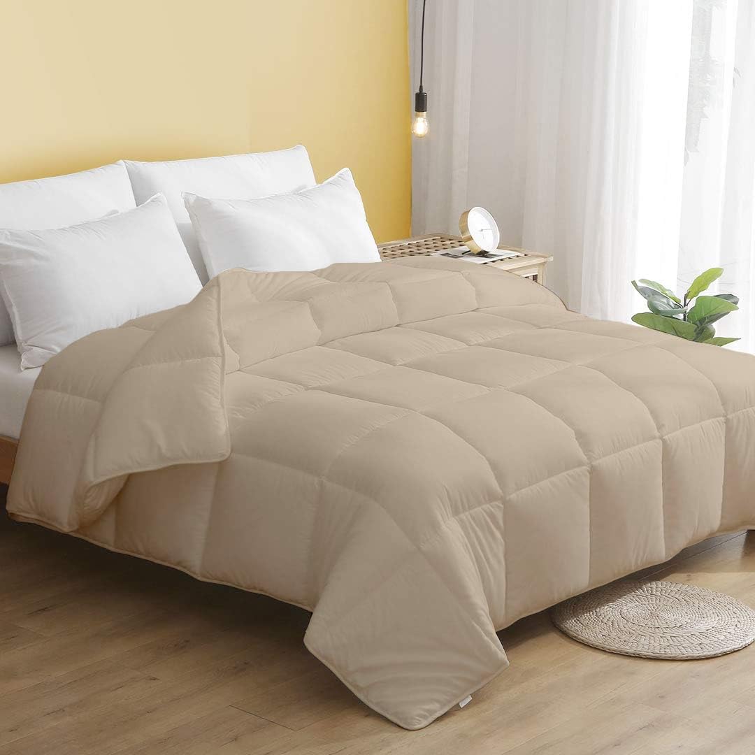 Filbert Supreme Collection Premium Cotton Comforter - Beige - 60X90 Inches Single Bed - 600 TC 100% Cotton Quilt Comforter Specially for Winter-image-8