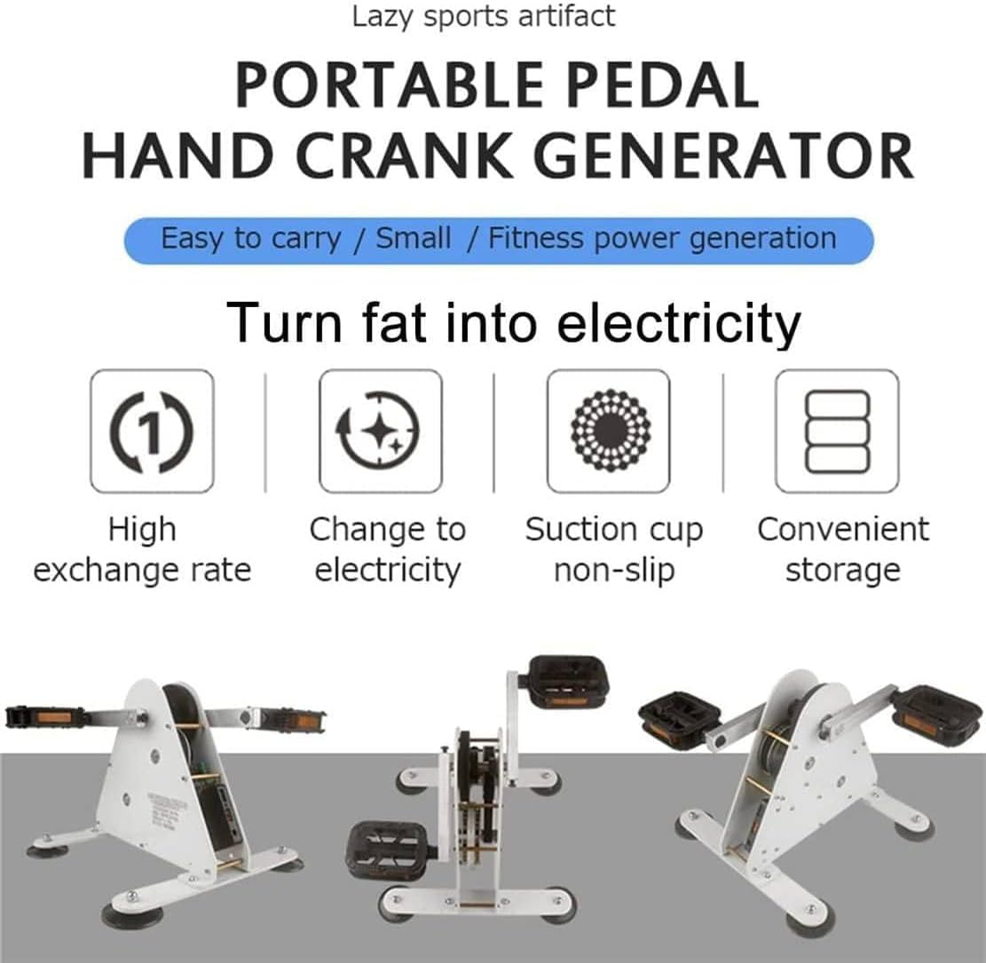 Portable Foot Pedal Power Generator, 100W Manual Crank Bicycle Charger, Emergency Power Supply, Eco-Friendly Pedal Generator for Outdoor Use, 50W/100W Output