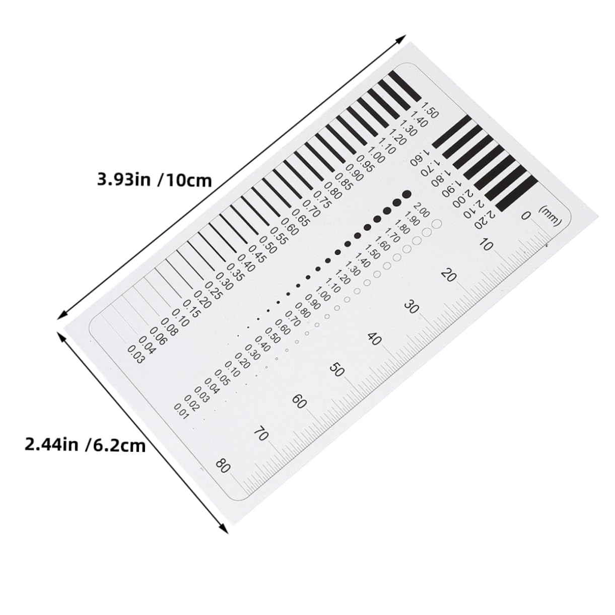 Generic 4pcs Precision Gauge Profile Tool Set Transparent Measuring Rulers for High Precision Area Measure Defect Diameter Measurement for Flaw Detection and Thickness Measurement