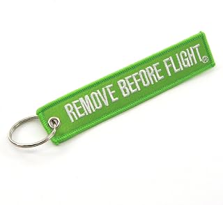 Remove Before Flight Key Chain - Lime Green/White - Rotary13B1