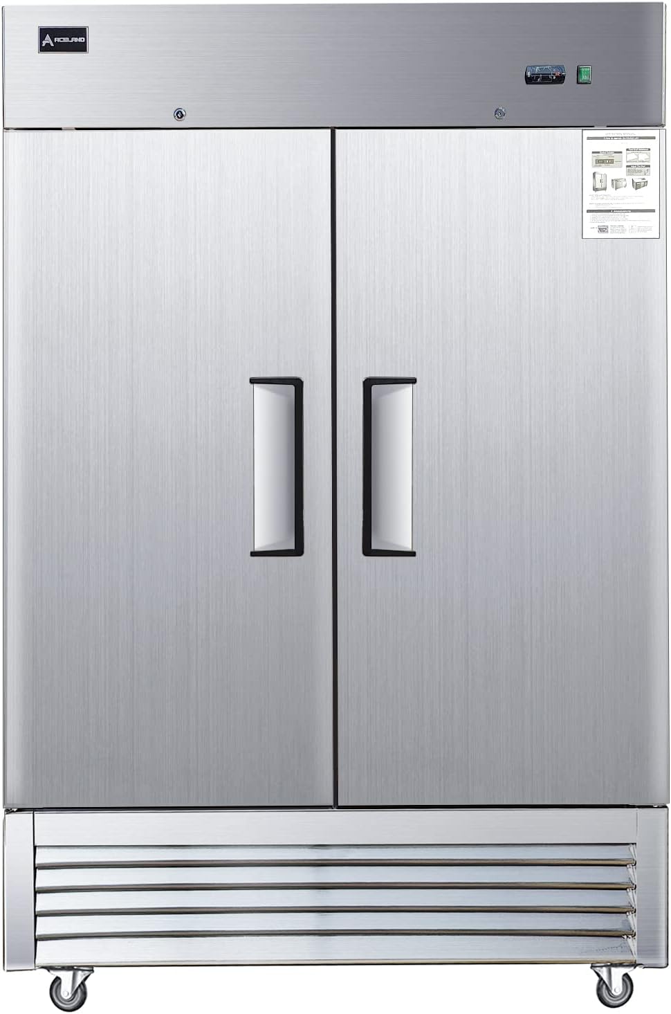 Aceland ETL Certified Commercial Freezer 2 door Stainless Steel Reach in Solid door