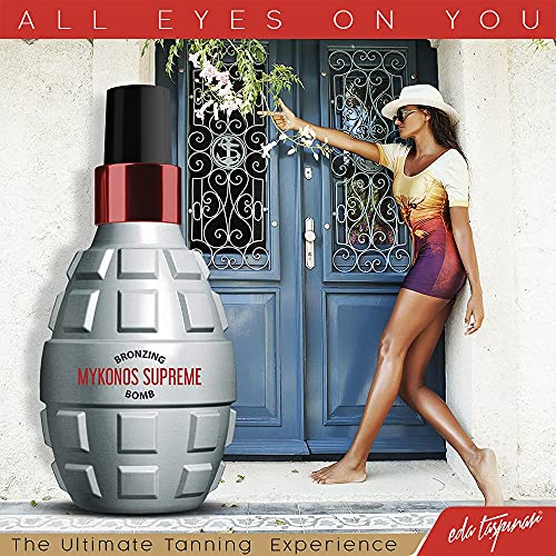Eda Taspinar Limited Edition Mykonos Supreme Bronzing Bomb, Tanning Oil Spray For Accelerated Dark Mediterranean Tan, All Eyes On You! Spf 0, 200 Ml (6.8 Oz), 1 Pack #TOP4