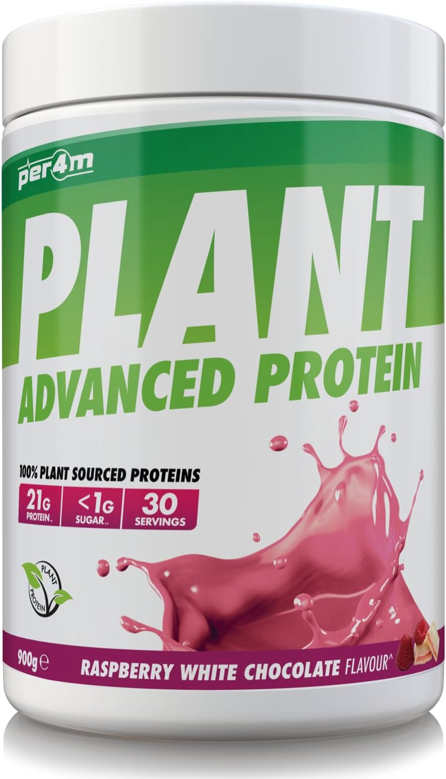 Plant Protein Matrix | 30 Servings of High Protein | Plant Shake with Amino Acids | for Optimal Nutrition When Training | Low Sugar Gym Supplements (900g, Raspberry White Chocolate)