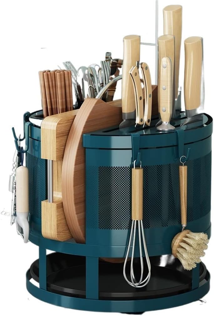 Rotatable Multifunctional Cutting Board Storage Countertop, Water Filtering, Kitchen Rack, Tool