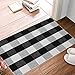 Homcomoda Cotton Plaid Runner Rug for Hallway Hand Woven Area Rug Runner Washable Buffalo Checkered Door Rug Durable Carpet Runner for Doorway Living Room Porch Farmhouse 23.6”x51.2”