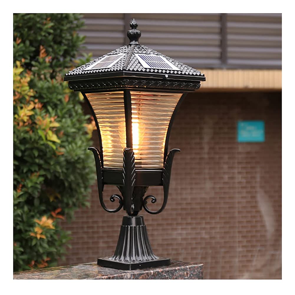 Światła słupkowe na zewnątrz, lampy ogrodowe, oświetlenie tarasu LED, solarne światła słupkowe na zewnątrz, lampa ogrodowa, ciepła biała lampa słupkowa, IP23, wodoodporna, nowoczesna latarnia słupkowa, do tarasu, ogrodzenia willi, filar bramy