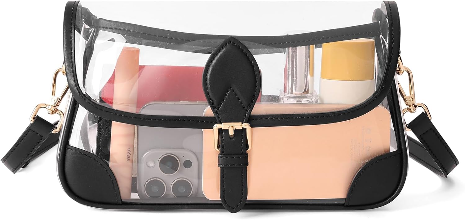 FALAN MULE Clear Bag for Stadium Approved, Small Crossbody Purse for Women Shoulder Bags for Concerts Sports Festival