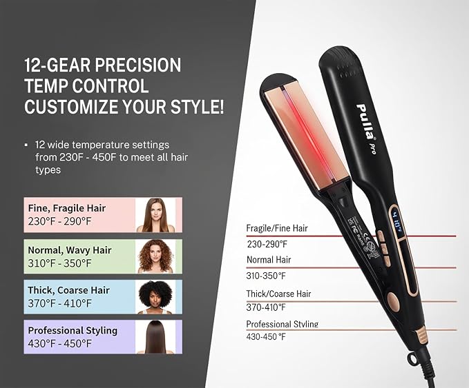 Pulla Hair Straightener plancha de pelo cerámica 2 pulgadas miniatura 4