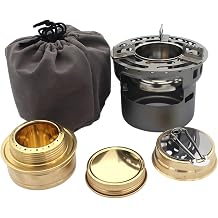 Outdoor Windproof Camp Stove Small Alcohols Backpacking Stove Light Weight Brass Spirits Burners Picnics BBQ Furnaces