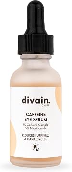 Caffeine Eye Serum | 30ml | Eye Contour Serum with 1% Caffeine + Vitamin C + Niacinamide 5% | Dark Circles, Bags and Tired Look | divain.Care