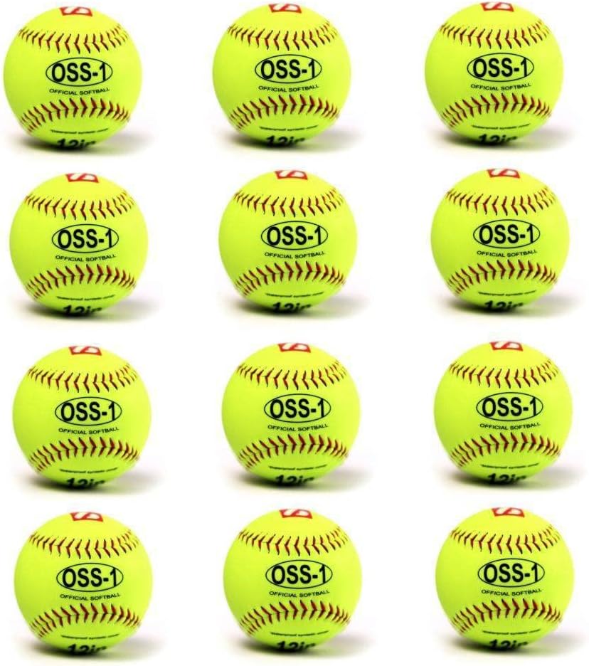 OSS-1 practice softball ball, size 12", white 1 dozen