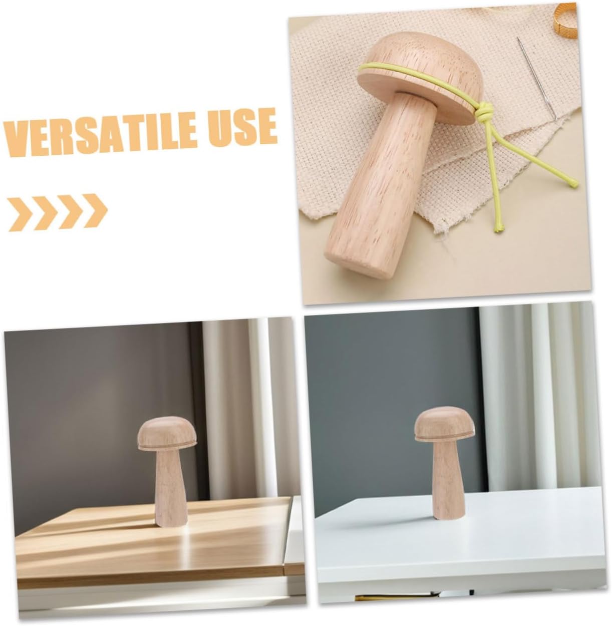 VILLCASE Knitting Sewing Repair Tool Large Eye Wooden Needles for Yarn Integrated Needle Holder for Crafting Travel