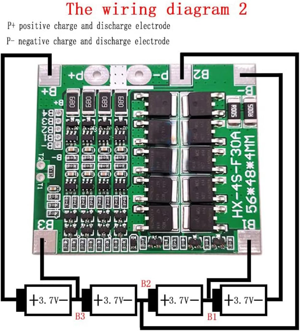 10 Packs 14.8V 4S 30A 18650 Lithium-Ion Lithium Battery BMS PCB Integrated Circuit Protection Board with Battery Balancing
