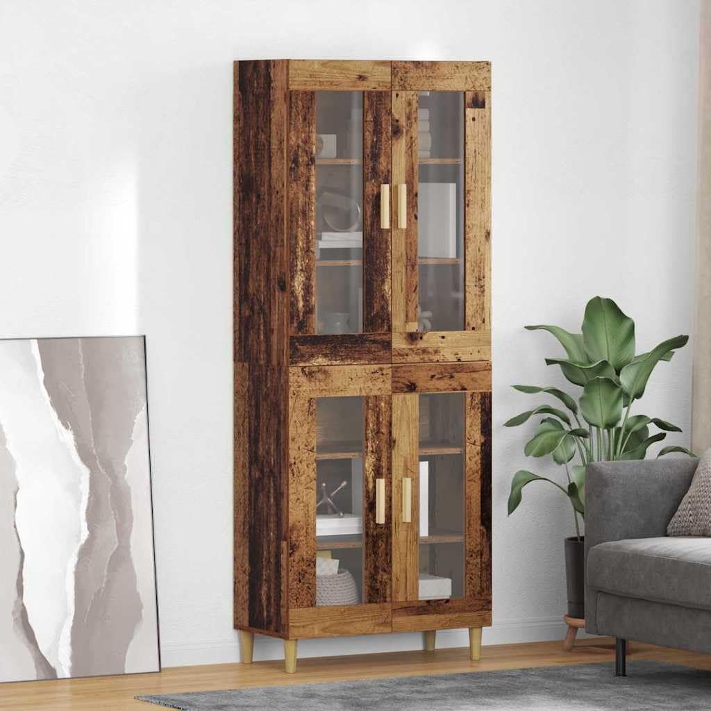 vidaXL Highboard Stare drewno 69,5 x 34 x 180 cm Drewno inżynieryjne