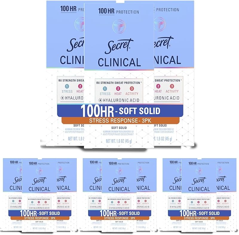 Desodorante antitranspirante Secret Clinical Strength Soft Solid com minerais balanceadores de pH, pacote com 12
