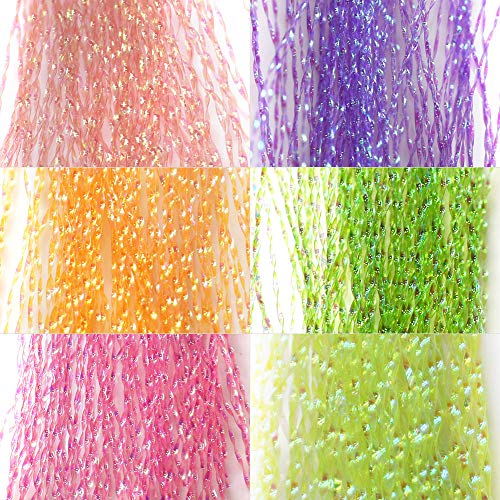 YZD Colorful Crystal Flash Fly Fishing Line 12 Packs Fly Tying Material for Make Fishing Lure Dry Wet Streamers Flies (A Set)