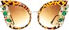 Slocyclub Jeweled Sunglasses, Funky Butterfly Shaped Sunglasses, Oversized Rhinestone Sunglasses for Women