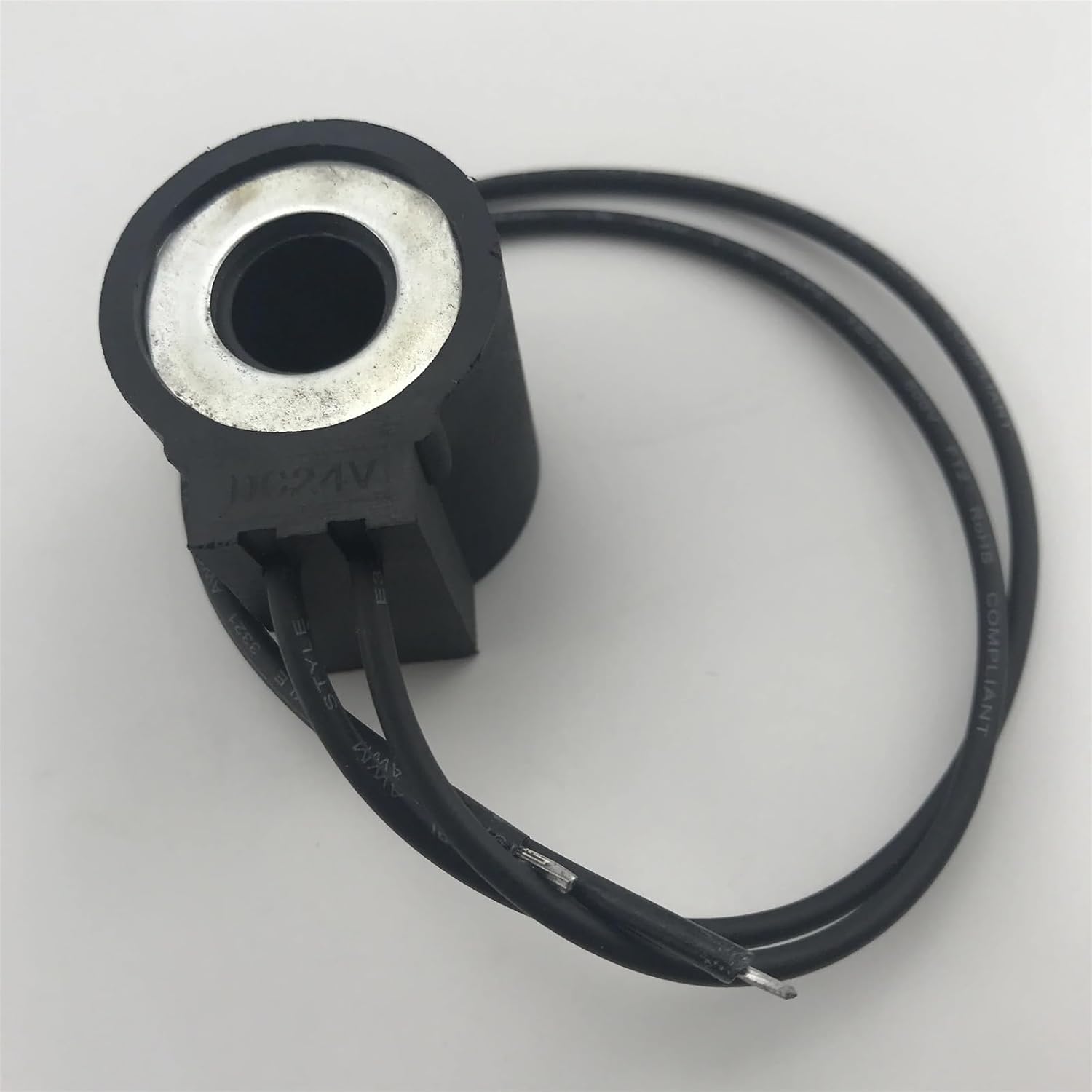 Solenoid valve coil Lift car electric pressure relief valve coil inner hole 13mm height 37mm DC24V DC12V AC220V(With line,AC220V)