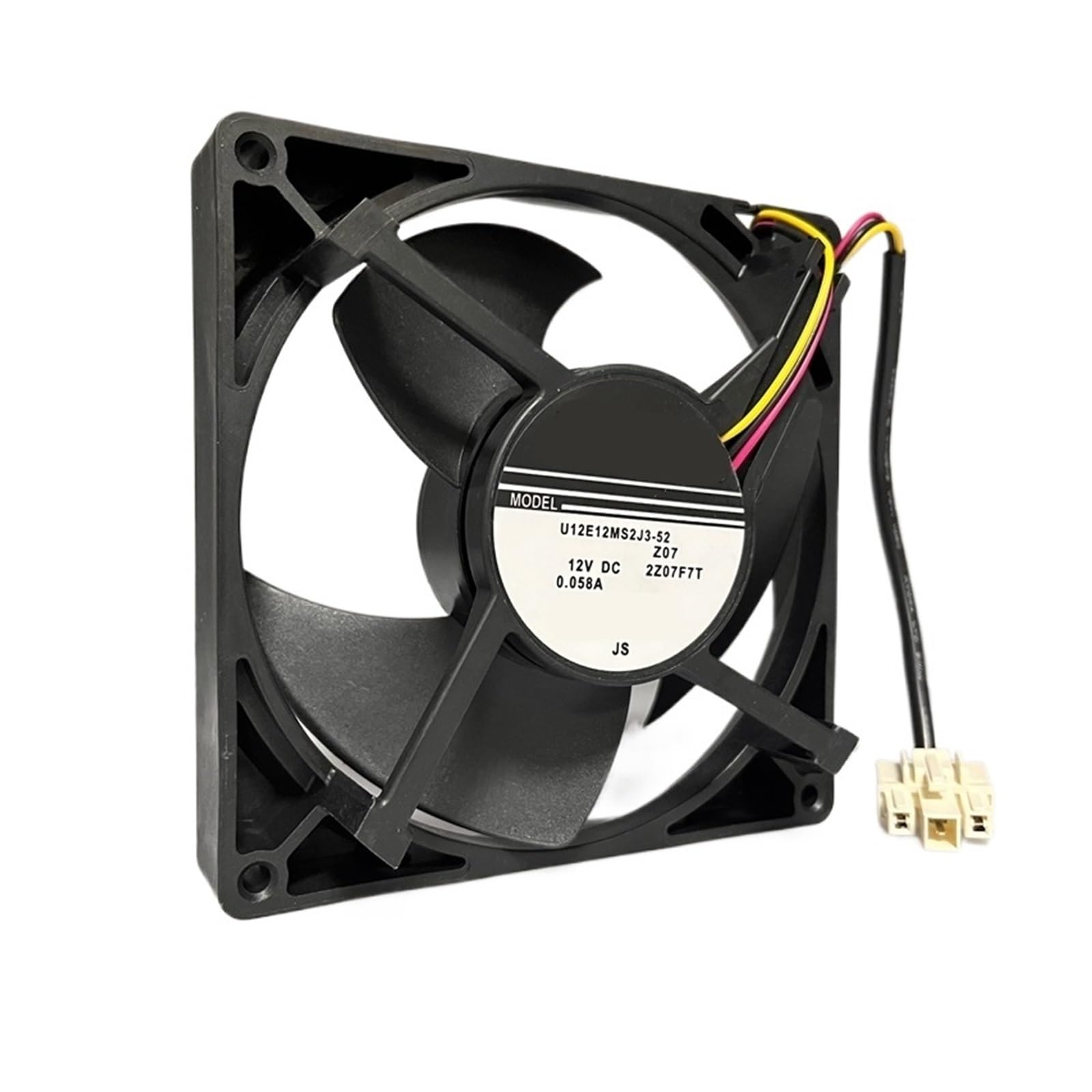 U12E12MS2J3-52 ventilador de refrigeración 12V 0.058A eficiente de tres cables para nevera