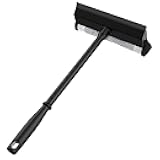MR.SIGA Professional 2-in-1 Car Window Squeegee and Sponge Scrubber for Cleaning and Washing, Rubber Blade Cleaner With Handle, Black