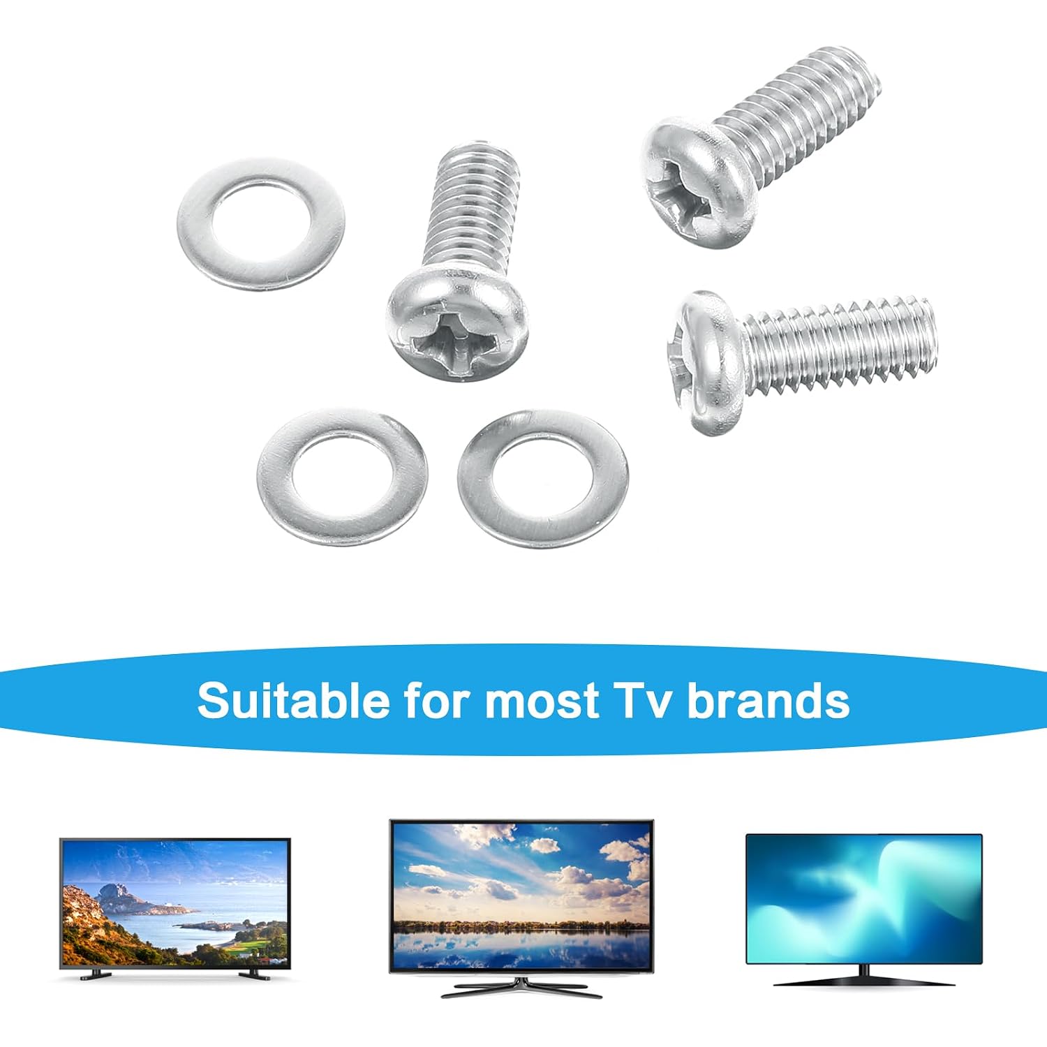 10 Pcs Monitor Mount Screws, Screws for Mounting On Monitors, M4 X 10mm with 10 Washers Computer Mounting Screw Tv Wall Screw Tv Mounts for Back of Grouphead Screen Stand Phillips Head for Wall Arm