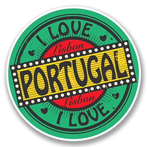 2 x 10cm/100mm Lisbon Portugal Vinyl Sticker Decal Laptop Car Travel Luggage Label Tag #9782