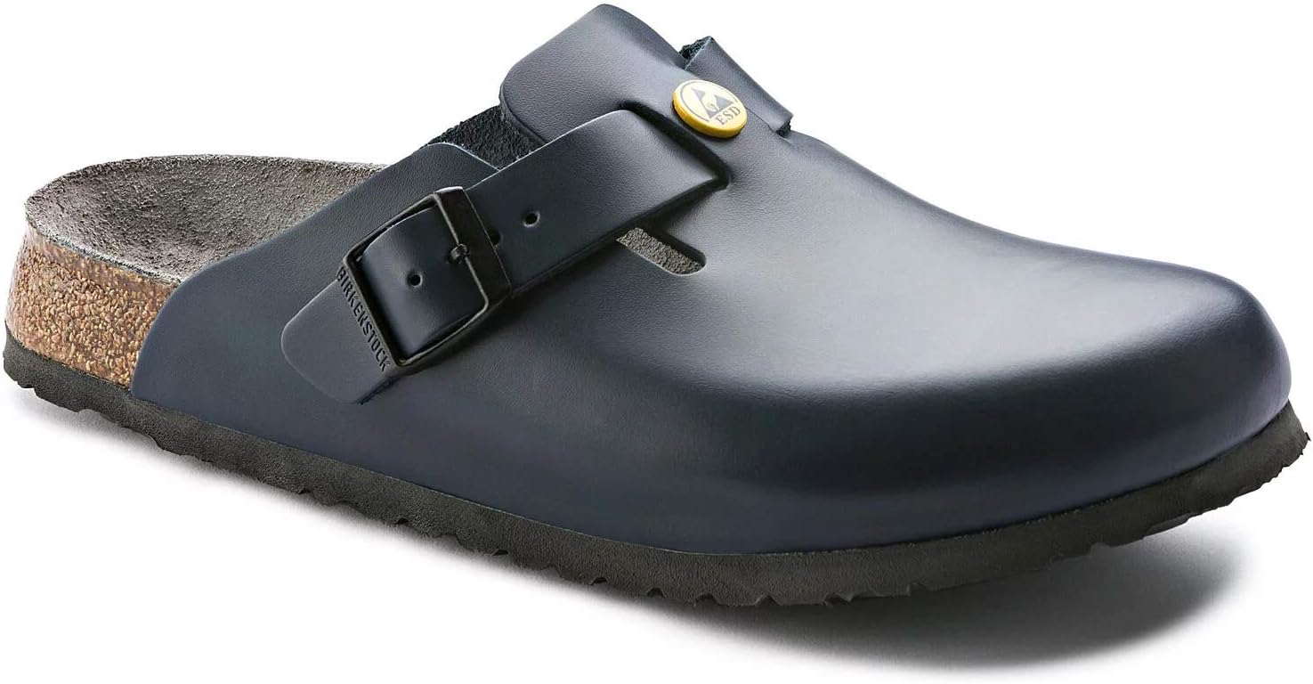 Birkenstock Clogs ''Boston ESD'' from Leather in blue 44.0 EU W