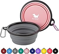Vista 20 de Cuencos plegables para perros para viajes, paquete de 2 cuencos de agua portátiles para perros, gatos y mascotas, plato plegable para regar