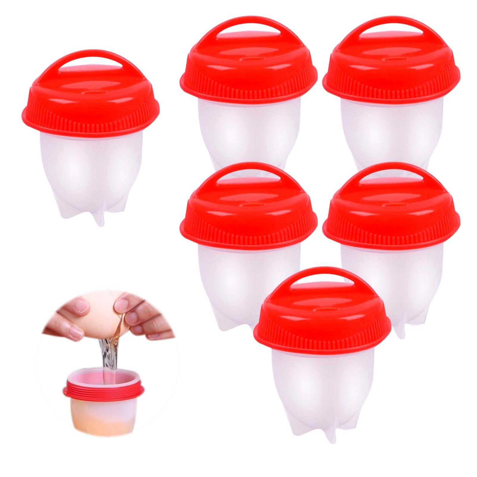 6 Pcs Egg Boiler, Silicone Non-stick Egg Cooker, No Shell Egg Poacher Cups, Fast Cooking Egg for Breakfast