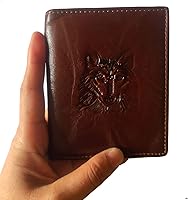 Vista 63 de Hombres Cool Eagle Wolf Caballo Totem Cuero Vaca Vertical Cartera Cremallera Multi-tarjeta Titular, Tótem de caballo, Minimalista